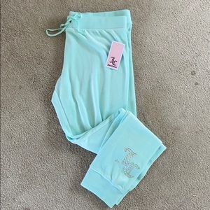 Juicy Couture light blue velour track suit pants